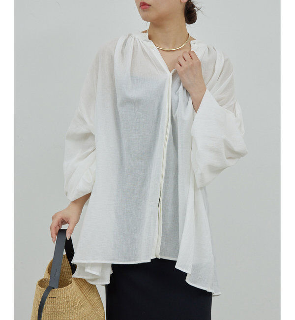  「ガーゼ比翼ブラウス」|シャツ・ブラウス|