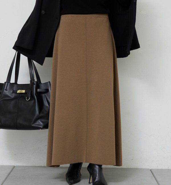  「【セットアップ対応】ニットフレアスカート」|スカート|グレージュ