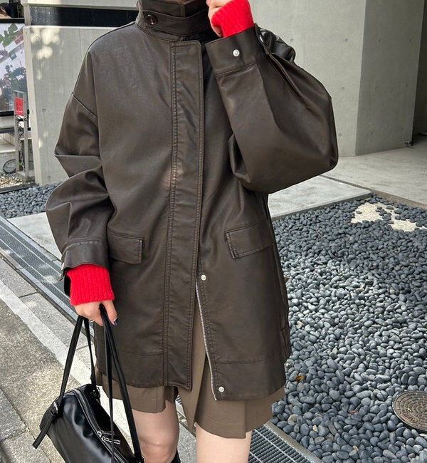  「フェイクレザーブルゾン」|その他|