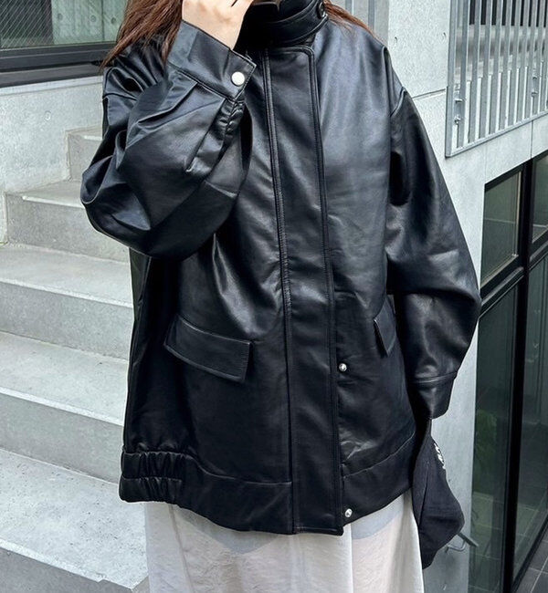  「フェイクレザーブルゾン」|その他|