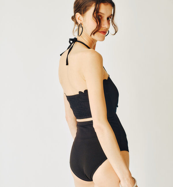  「スカラップワンピーススイムウェア」|ビキニ|