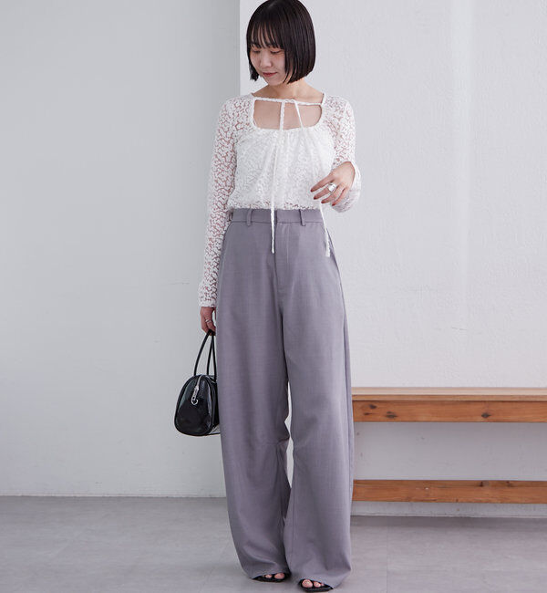  「シアーチョーカーリボンロンT」|Tシャツ・カットソー|