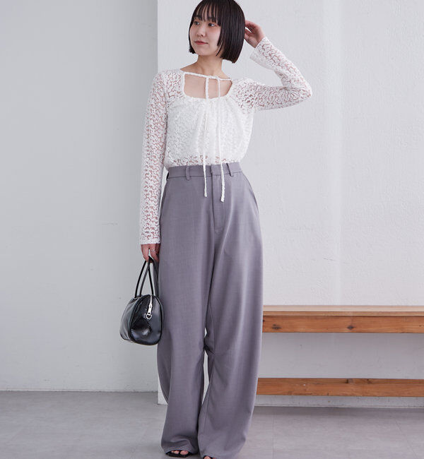  「シアーチョーカーリボンロンT」|Tシャツ・カットソー|