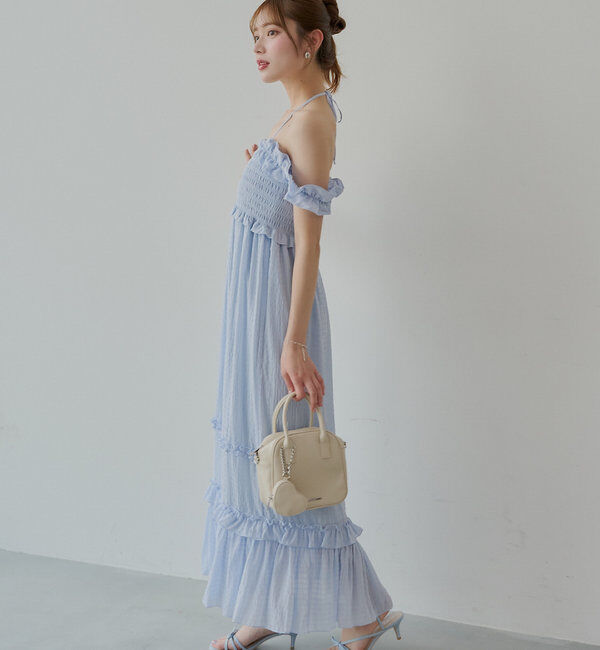  「【5色展開】フリルデザインベアワンピース」|ワンピース|ブルー