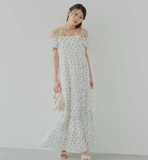  「2wayスリーブフラワーロングワンピース」|ワンピース|