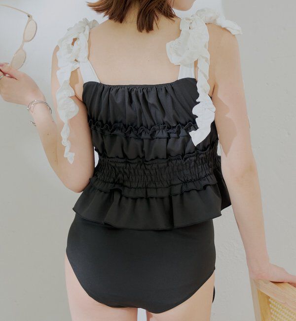  「【水着/ショーツ】ハイウエストギャザーショーツ」|ビキニ|