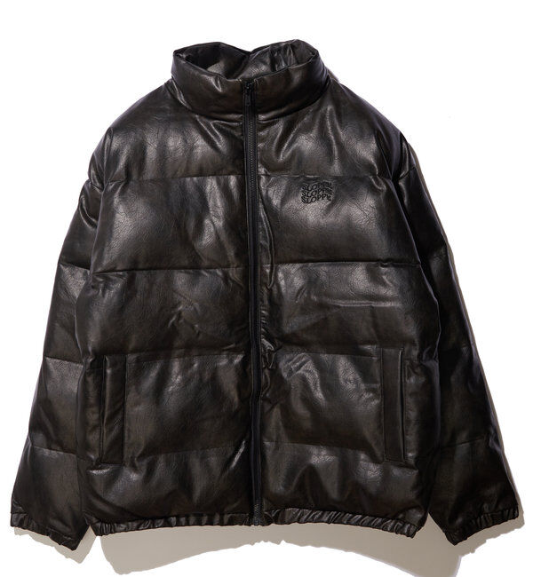  「《３サイズ展開》Sロゴヴィンテージライク中綿レザーブルゾン」|ブルゾン・スタジャン|