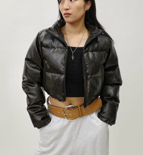  「《３サイズ展開》Sロゴヴィンテージライク中綿レザーブルゾン」|ブルゾン・スタジャン|ブラックその他3