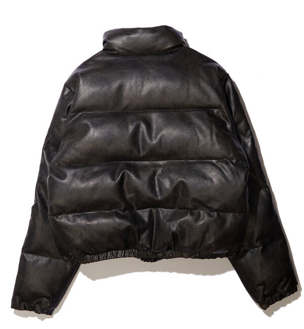  「《３サイズ展開》Sロゴヴィンテージライク中綿レザーブルゾン」|ブルゾン・スタジャン|