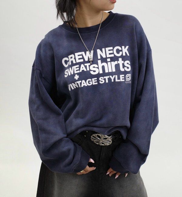  「【Sourcream/サワークリーム】ヴィンテージライクロゴスウェット」|Tシャツ・カットソー|ネイビー