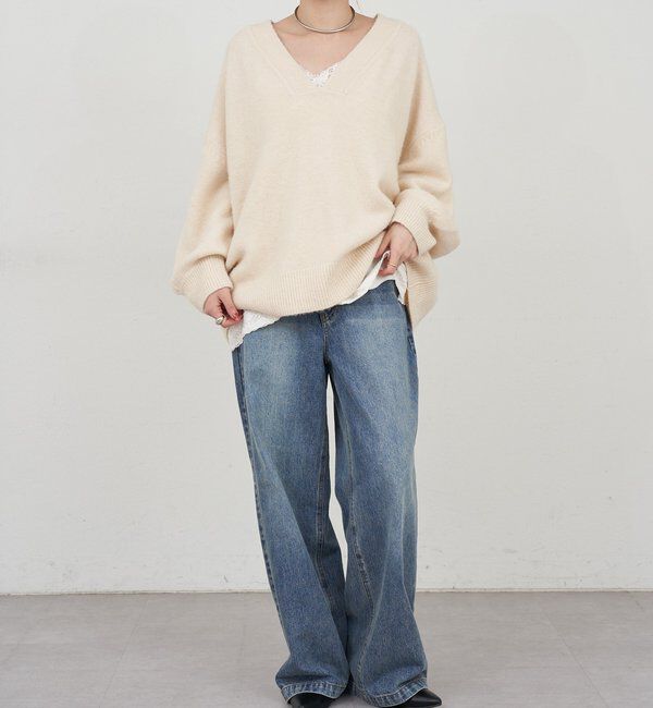  「【@kanako_ikiコラボカラー】【全骨格キレイ見え】ウェーブネックニット」|ニット・セーター|