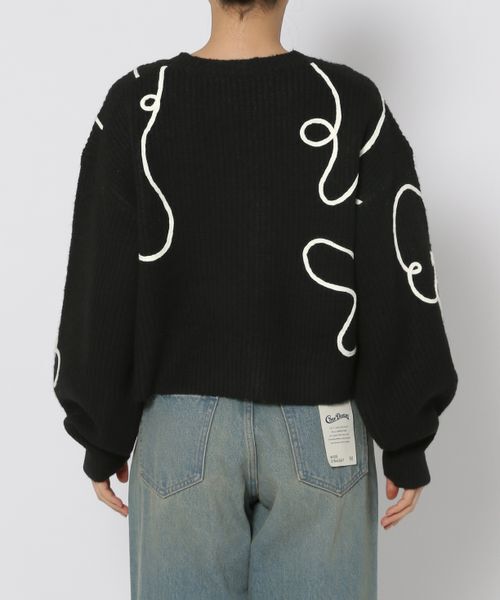 LOWRYS FARM「エンブロイダリーニップルオーバーＬＳ」|ニット・セーター|