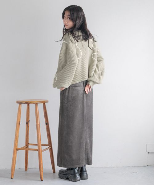 LOWRYS FARM「エンブロイダリーニップルオーバーＬＳ」|ニット・セーター|