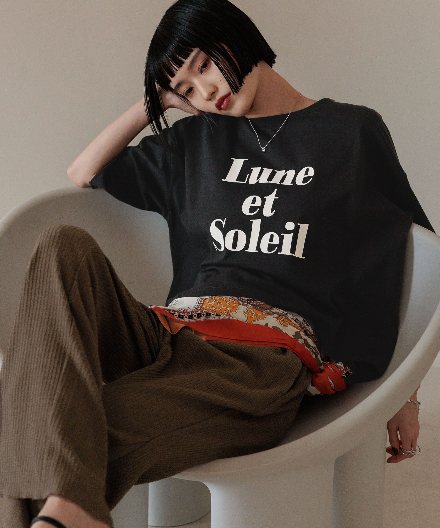 LOWRYS FARM「ショートロゴＰＴＳＳ」|Tシャツ・カットソー|BLK