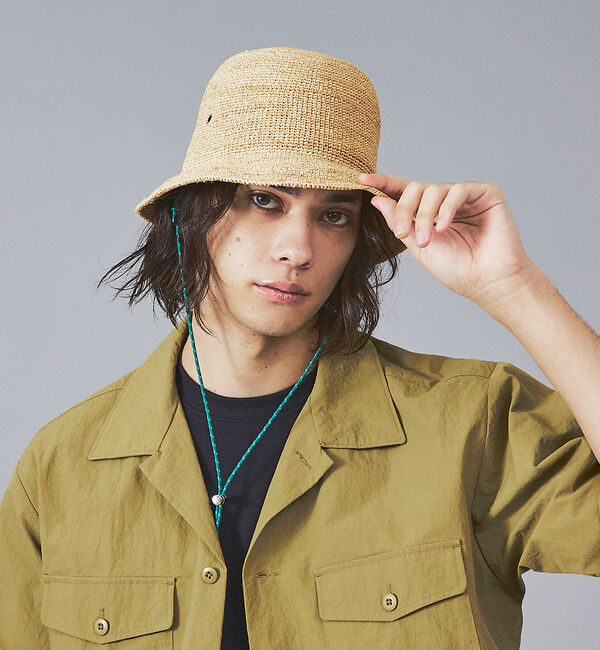 ABAHOUSE「【RUBEN/ルーベン】RAFFIA BELLHAT/ラフィアボールハット」|その他|ベージュ