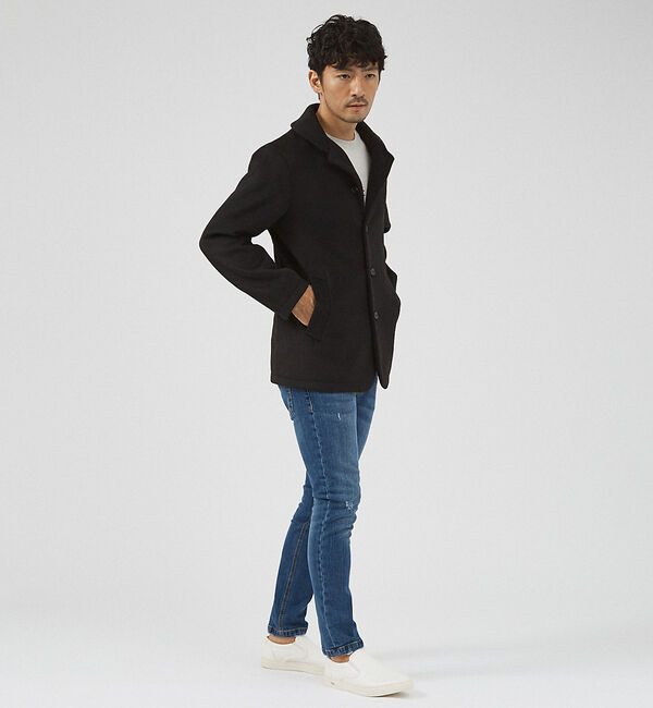 ABAHOUSE「【シャギーニット】メルトン ショール ブルゾン」|ブルゾン・スタジャン|