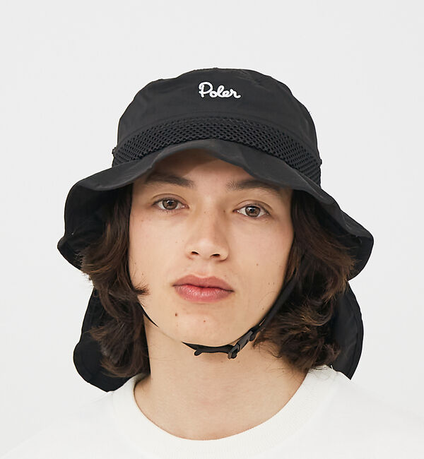 ABAHOUSE「【POLeR/ポーラー】SUNGUARD SURF HAT/サンガード付ハット」|その他|ブラック