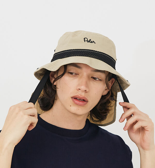 ABAHOUSE「【POLeR/ポーラー】SUNGUARD SURF HAT/サンガード付ハット」|その他|ライトベージュ