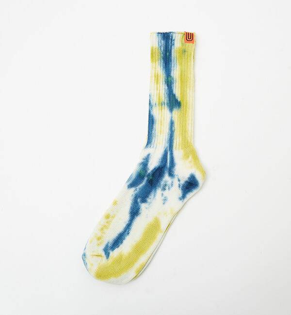 ABAHOUSE「【UNIVERSALOVERALL / ユニバーサルオーバーオール】タイダイソッ」|ソックス|イエロー