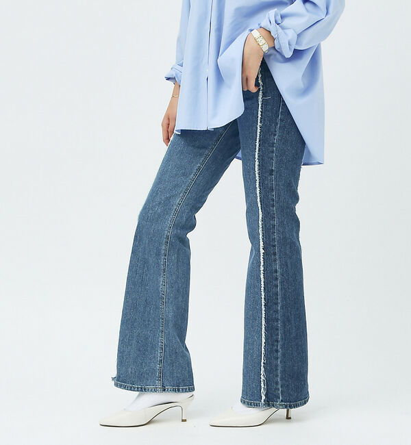 Rouge vif「【SOMETHING/サムシング】LISA フレアデニムパンツ」|デニム|