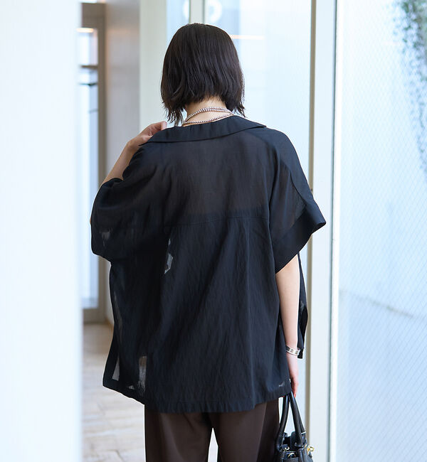Rouge vif「強撚半袖シアーフォルムジャケット」|テーラードジャケット|