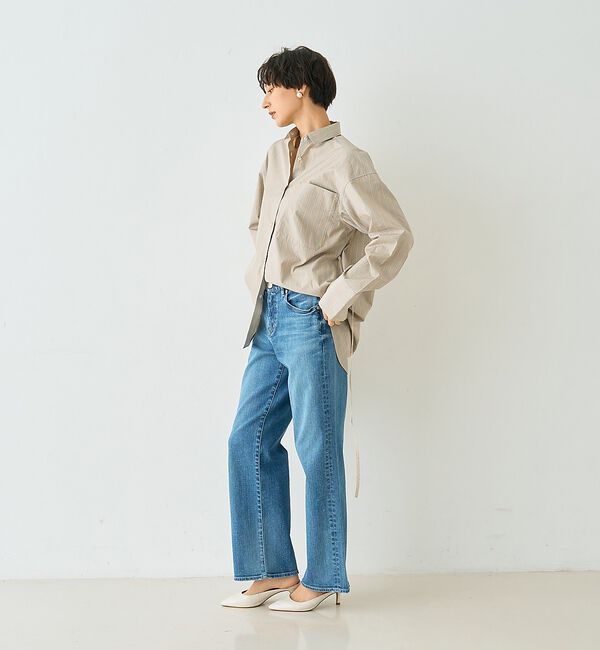 Rouge vif「ストライプメンズライクコットンシャツ【予約】」|シャツ・ブラウス|