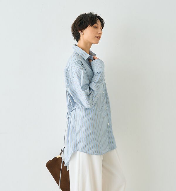 Rouge vif「ストライプメンズライクコットンシャツ【予約】」|シャツ・ブラウス|