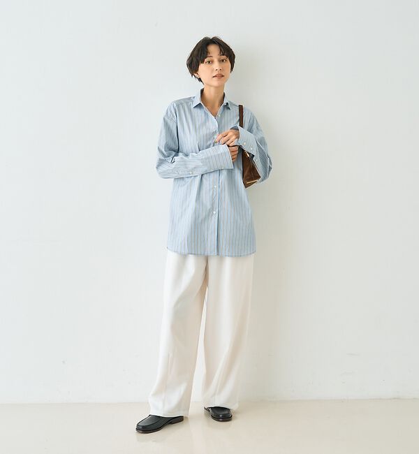 Rouge vif「ストライプメンズライクコットンシャツ【予約】」|シャツ・ブラウス|