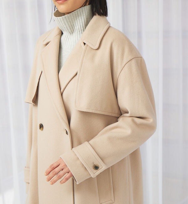 qualite「ウールトレンチコート」|トレンチコート|