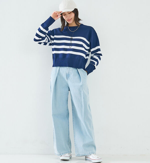 abahouse mavie「スポンジングボーダー2WAYプルオーバー」|カーディガン|