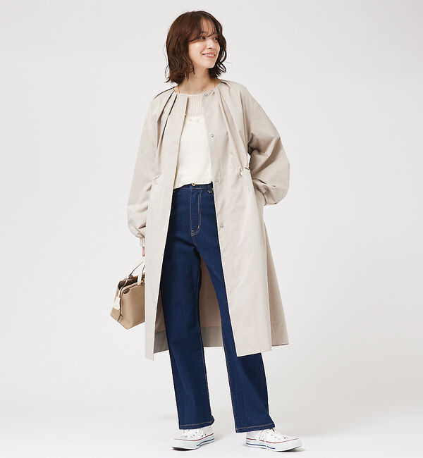 abahouse mavie「タックノーカラーコート」|ノーカラーコート|