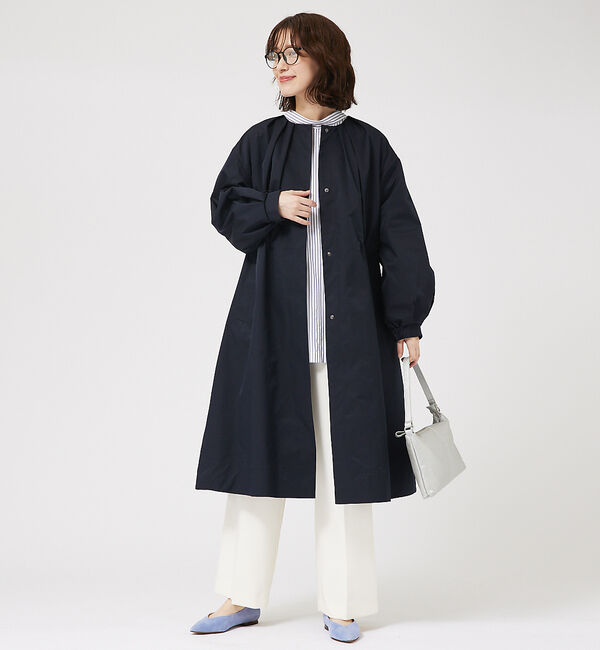 abahouse mavie「タックノーカラーコート」|ノーカラーコート|