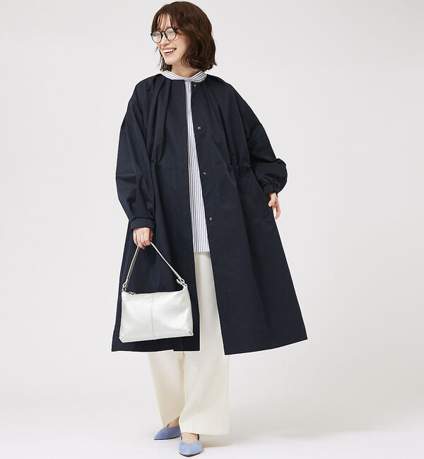 abahouse mavie「タックノーカラーコート」|ノーカラーコート|