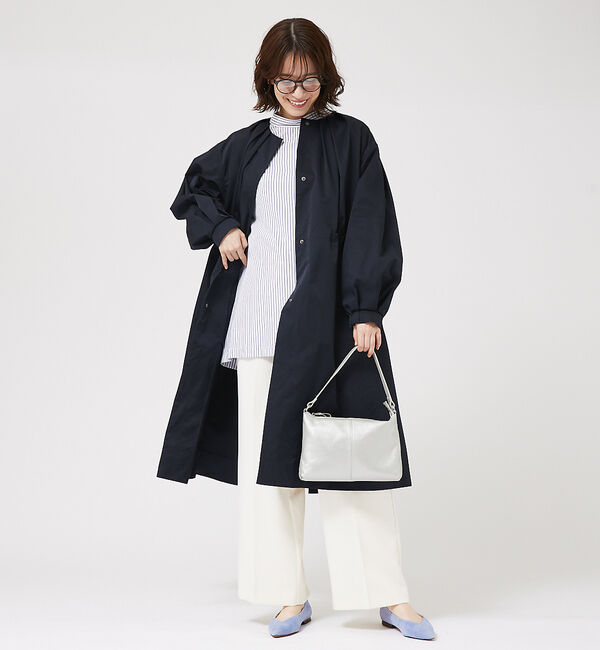 abahouse mavie「タックノーカラーコート」|ノーカラーコート|