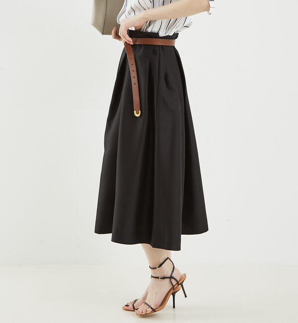 The Store by C' 「【TOTEME】Wool Silk Twinflower Skirt／ウールシル」|スカート|ブラック