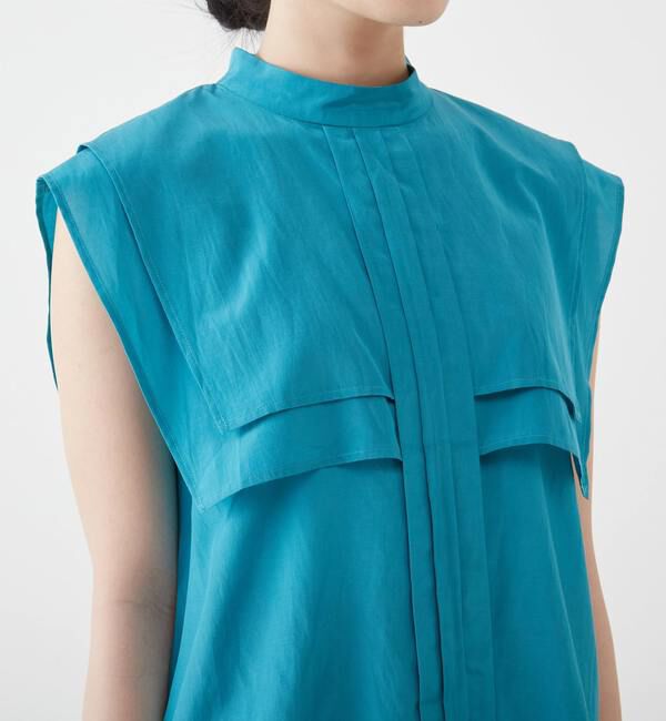 TIARA「ケープカラーノースリーブブラウス」|シャツ・ブラウス|