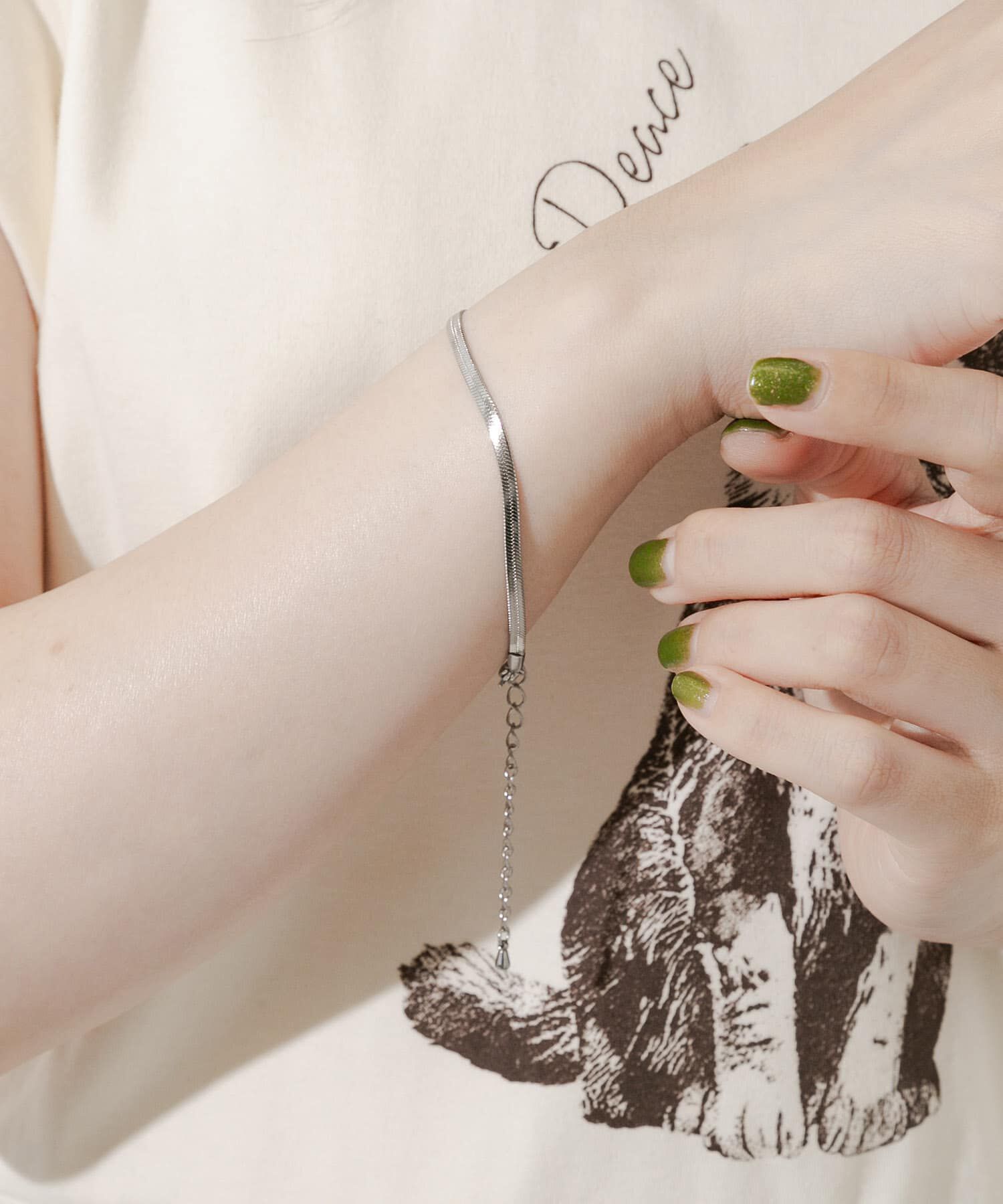 SMELLY「ステンレスヒラスネークブレスレット」|ブレスレット・バングル|