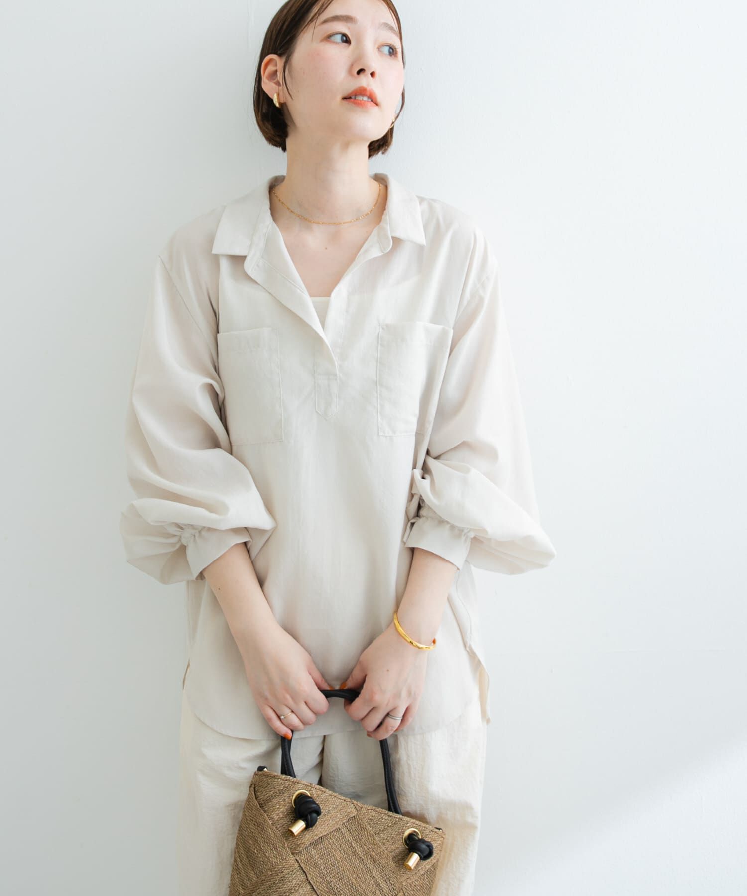 URBAN RESEARCH ROSSO「F by ROSSO　撥水UVCUTシャツプルオーバー」|シャツ・ブラウス|ホワイト系その他