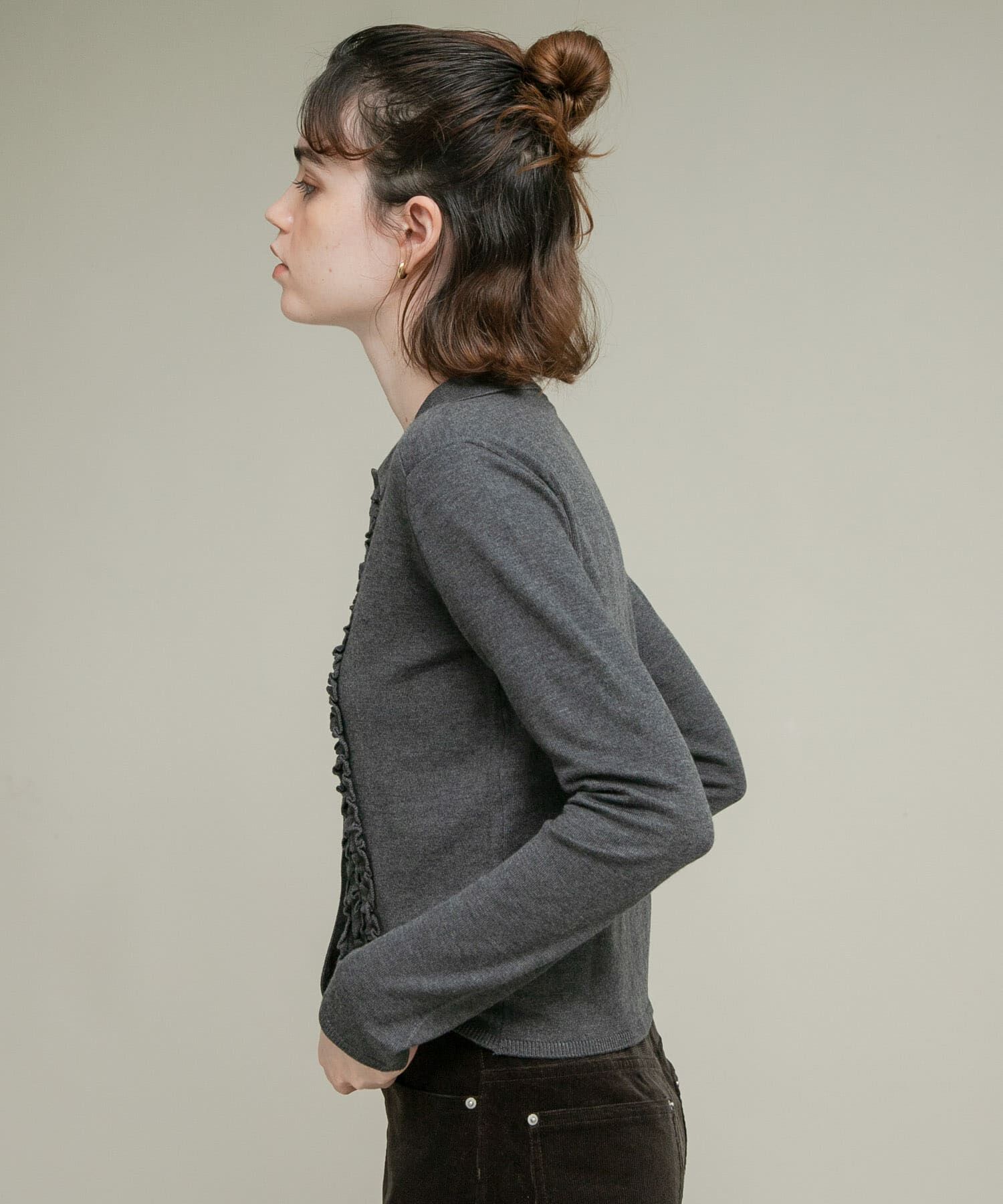 Sonny Label 「シルク混フリルニットシャツ」|ニット・セーター|