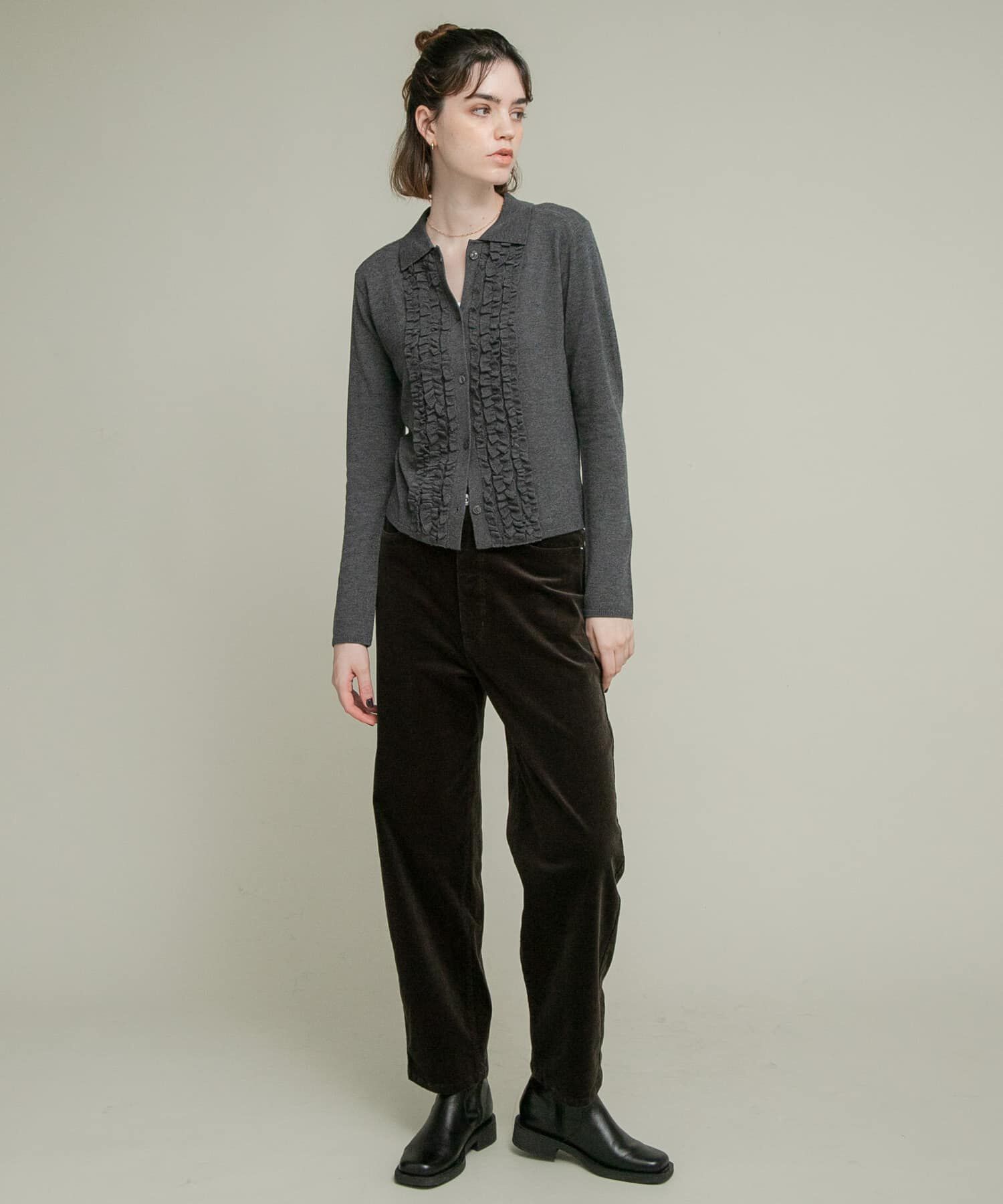 Sonny Label 「シルク混フリルニットシャツ」|ニット・セーター|