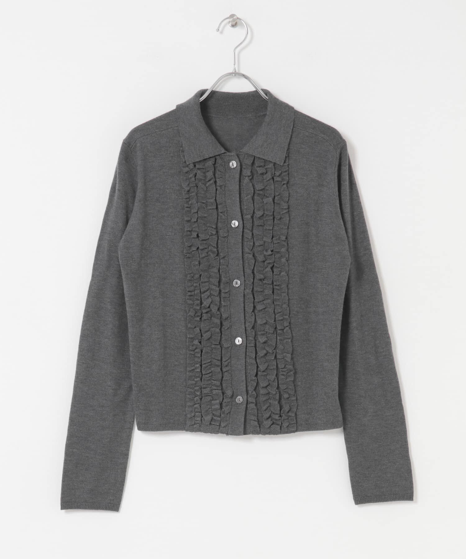 Sonny Label 「シルク混フリルニットシャツ」|ニット・セーター|