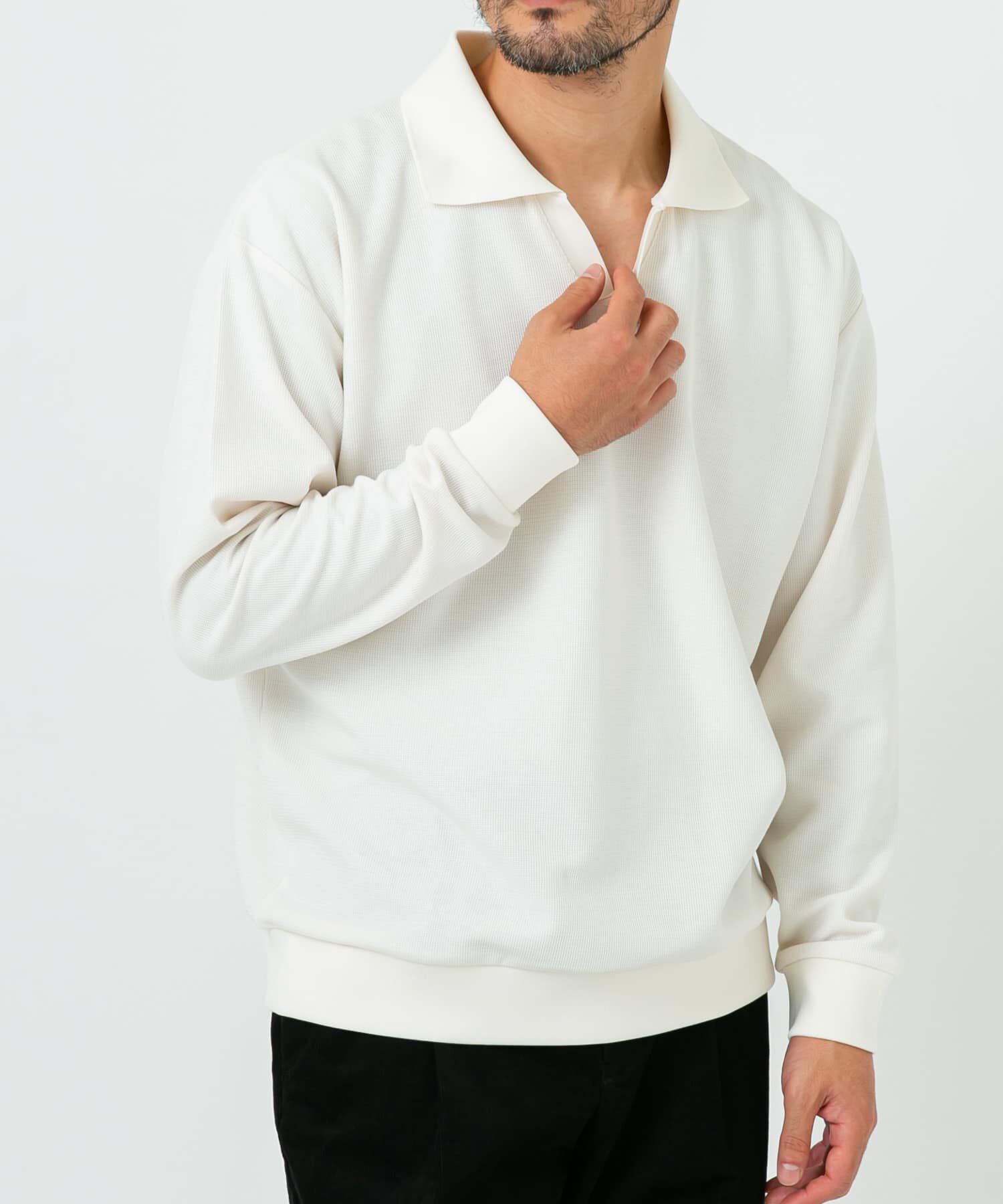 URBAN RESEARCH ROSSO「ダブルフェイスサーマルスキッパーポロシャツ」|ポロシャツ|