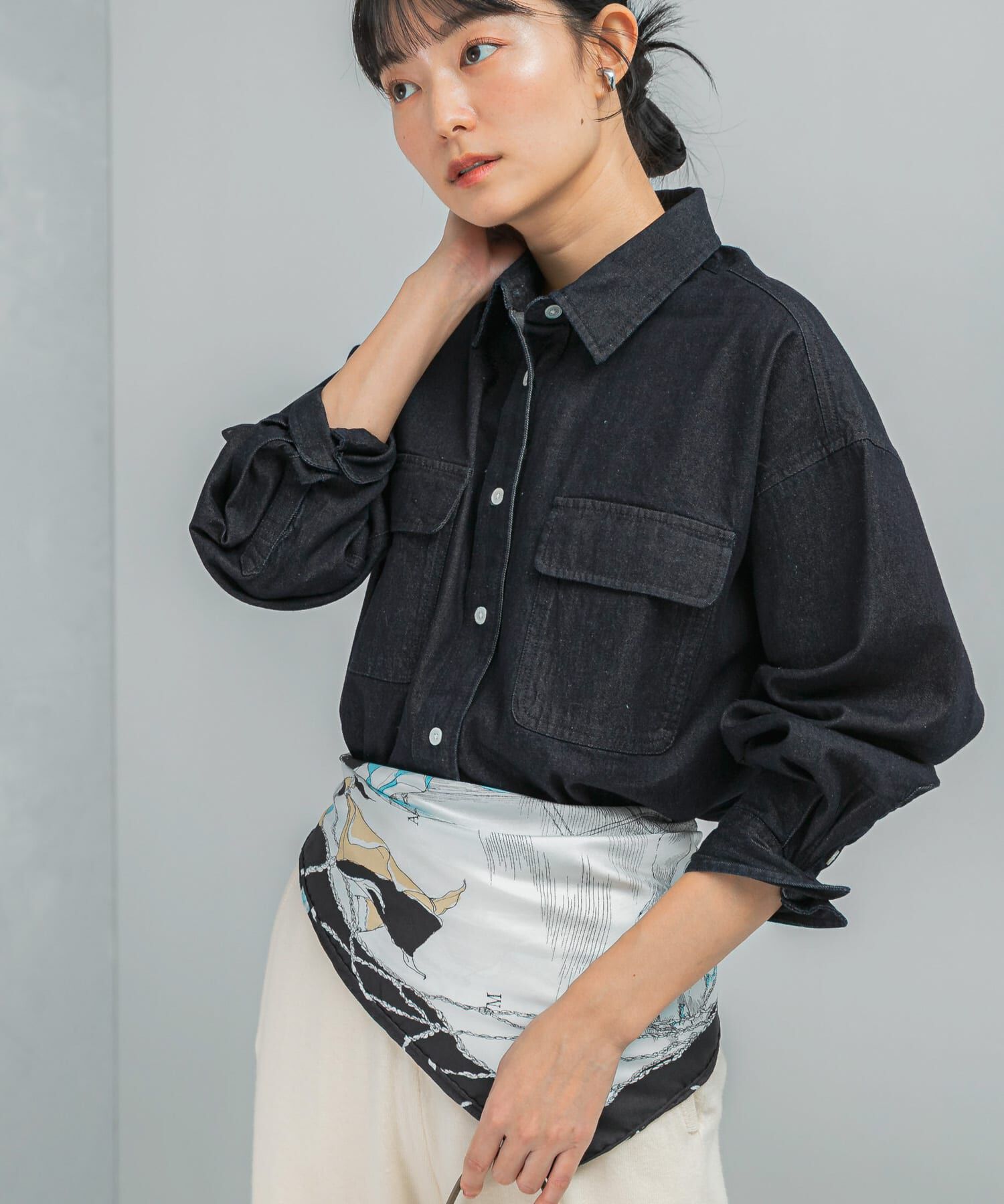 URBAN RESEARCH ROSSO「『WEB限定』デニムオーバーシャツ」|シャツ・ブラウス|インディゴブルー