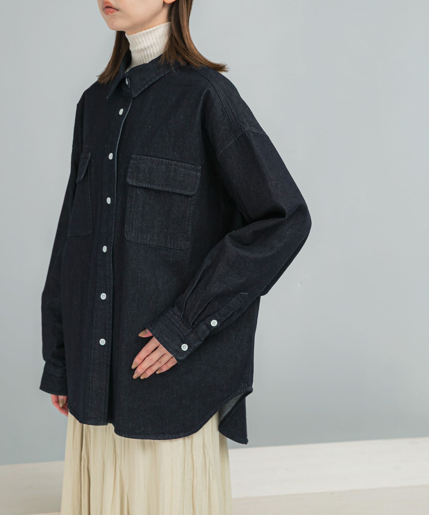 URBAN RESEARCH ROSSO「『WEB限定』デニムオーバーシャツ」|シャツ・ブラウス|