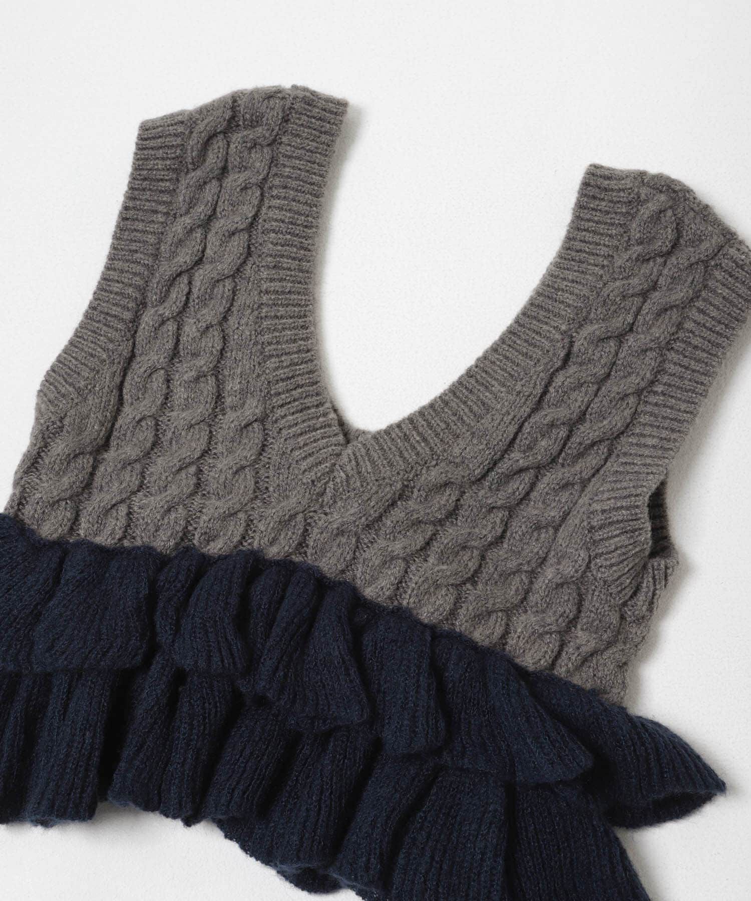  「2WAYフリルニットベスト」|ニット・セーター|