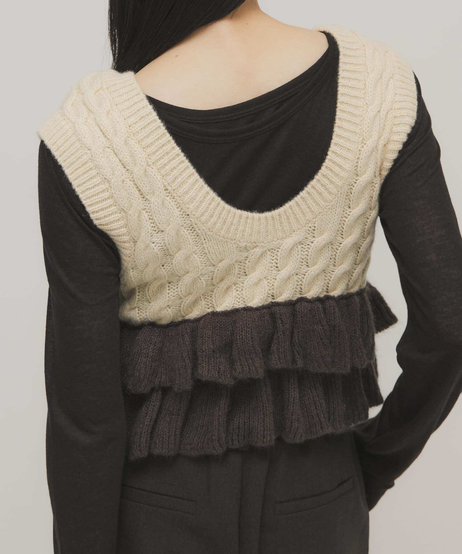  「2WAYフリルニットベスト」|ニット・セーター|