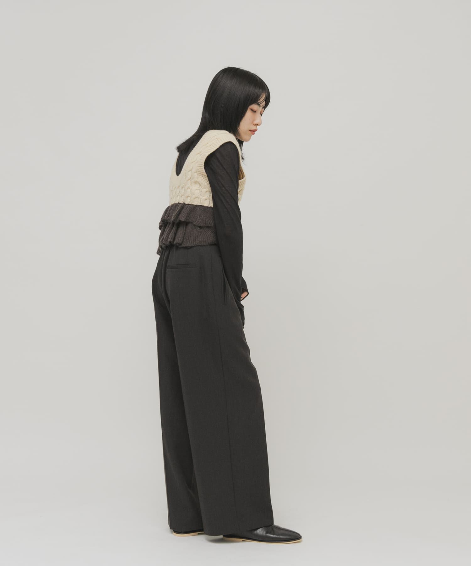  「2WAYフリルニットベスト」|ニット・セーター|