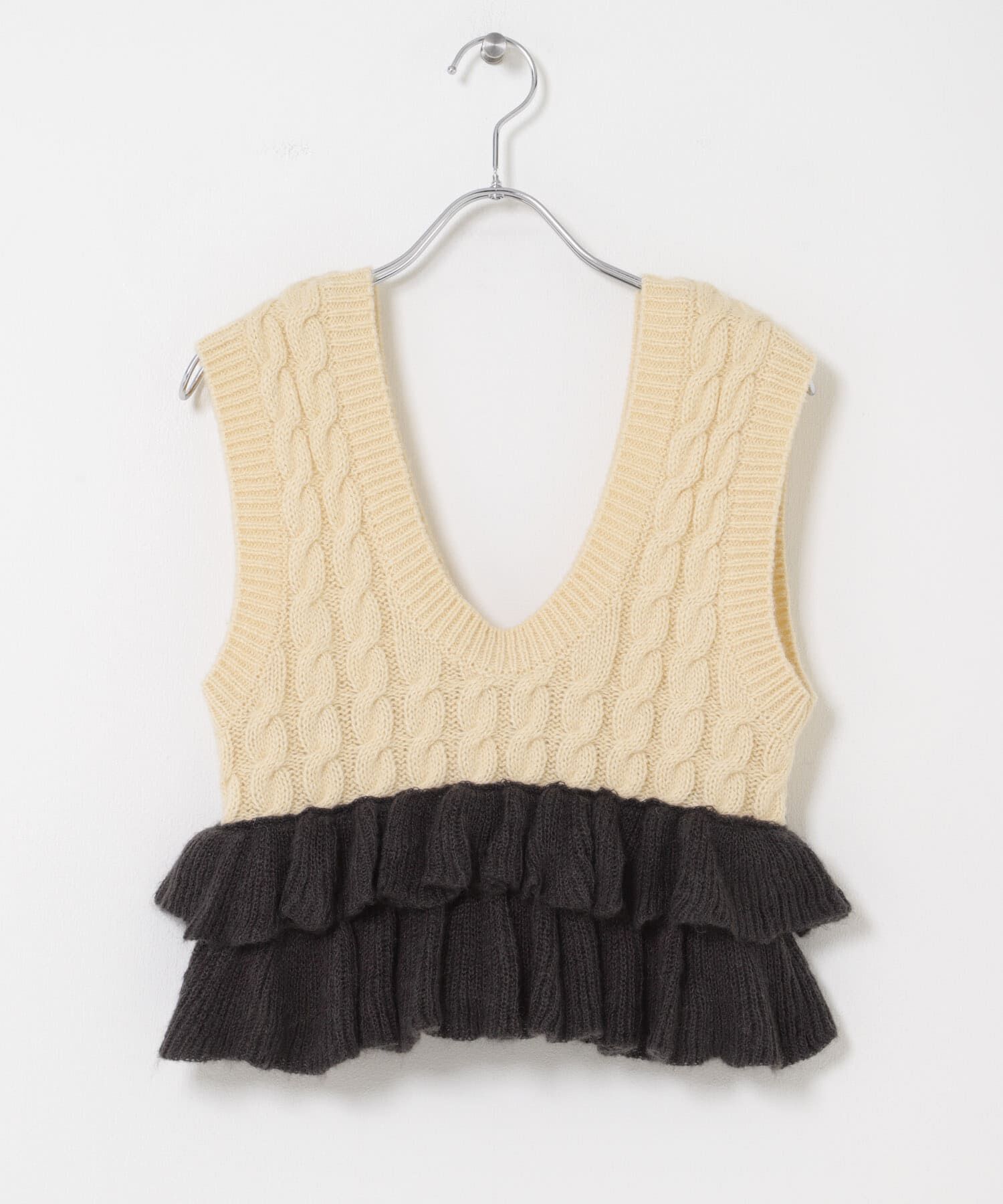  「2WAYフリルニットベスト」|ニット・セーター|