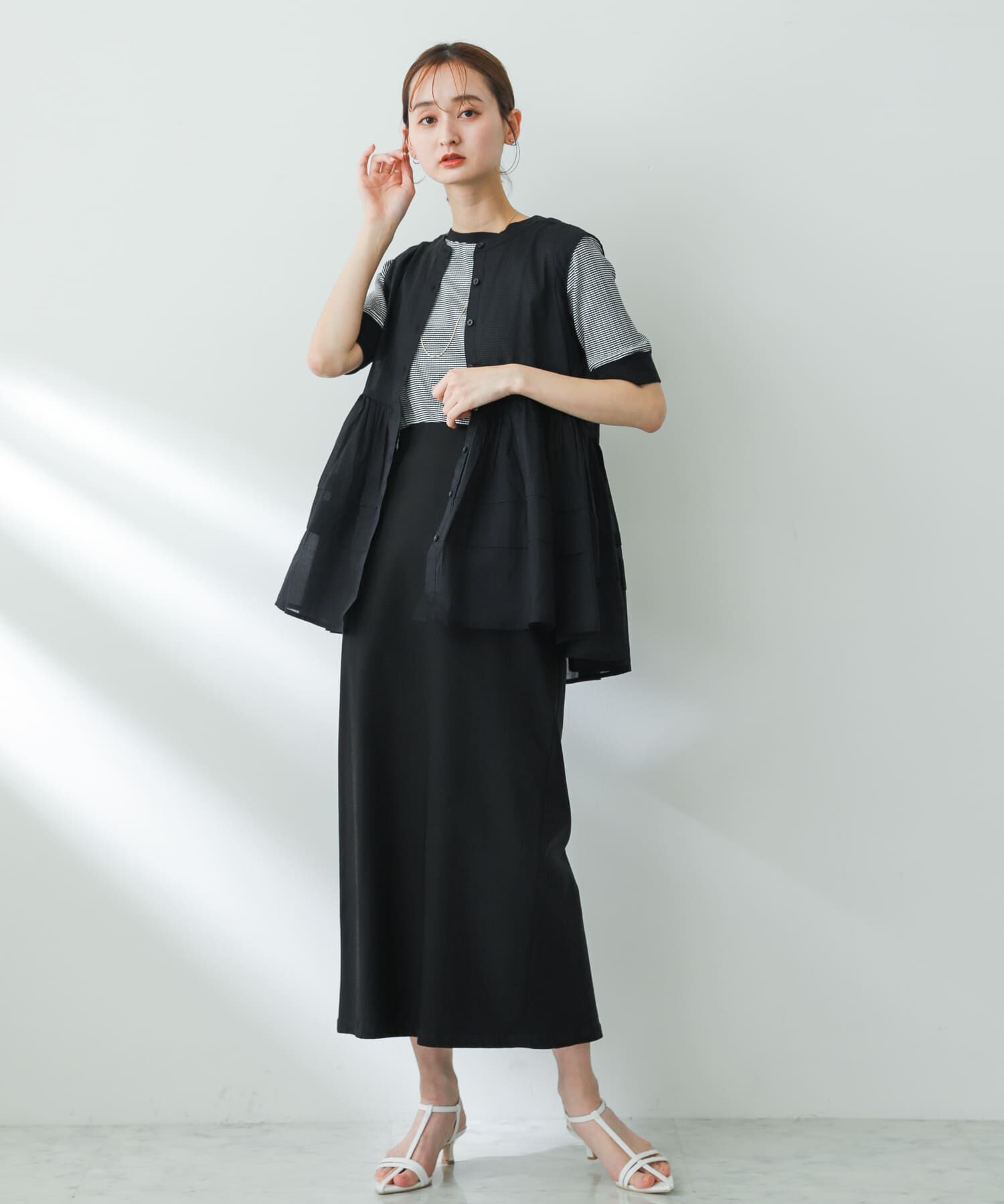 SENSE OF PLACE by URBAN RESEARCH「クルーネックリンガーボーダーTシャツ(5分袖)」|Tシャツ・カットソー|