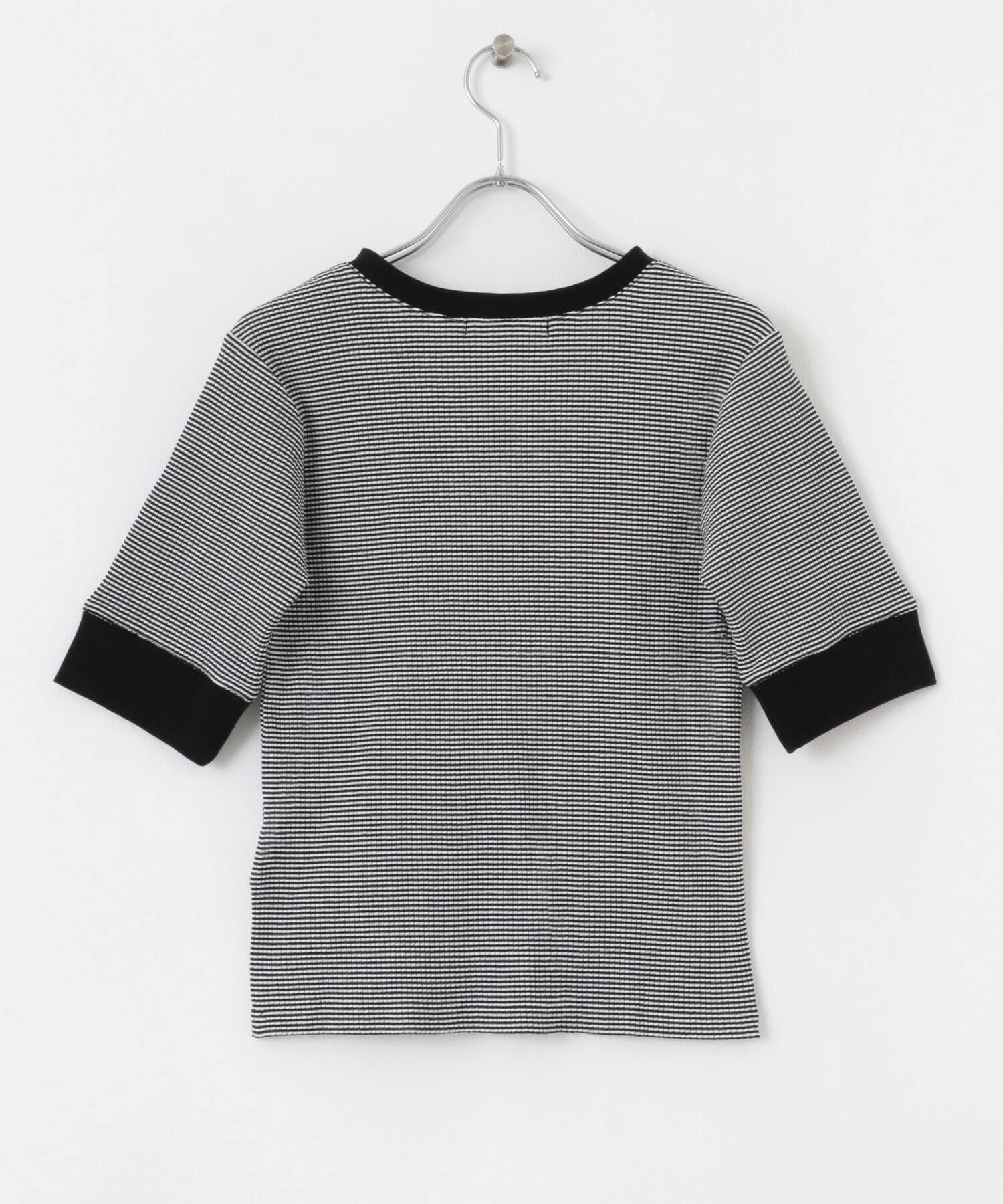 SENSE OF PLACE by URBAN RESEARCH「クルーネックリンガーボーダーTシャツ(5分袖)」|Tシャツ・カットソー|